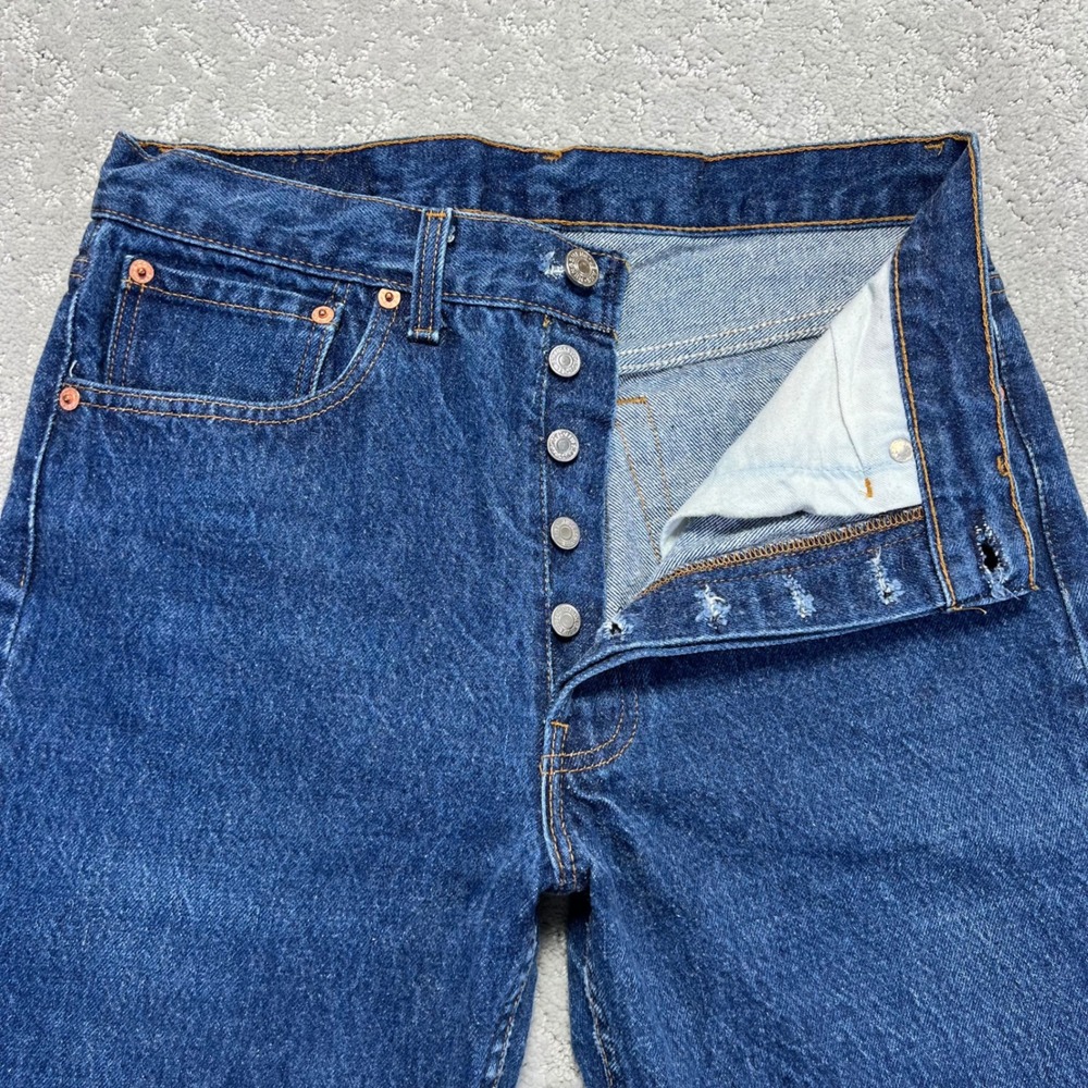 VINTAGE 90s Levis 501xx Jeans 30x31.5 Blue Raw Denim Made in USA‎ Button Fly